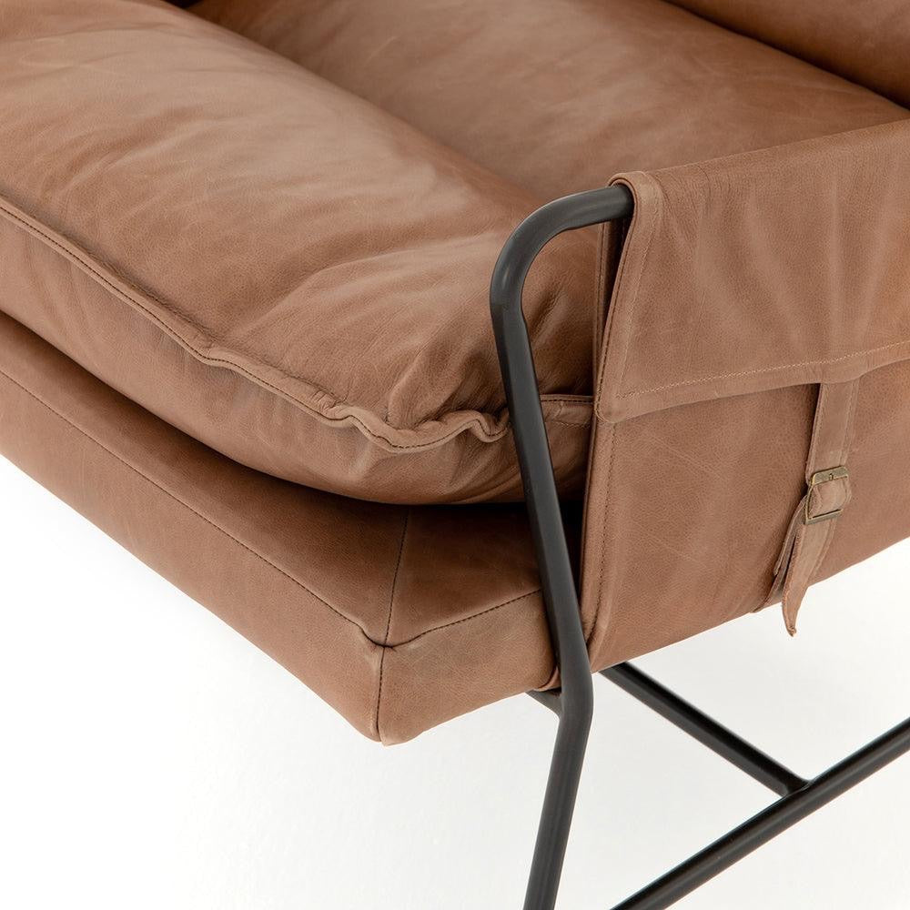 Four Hands Taryn Genuine Leather Lounge Chair - Modern w/ Comfort Cushion