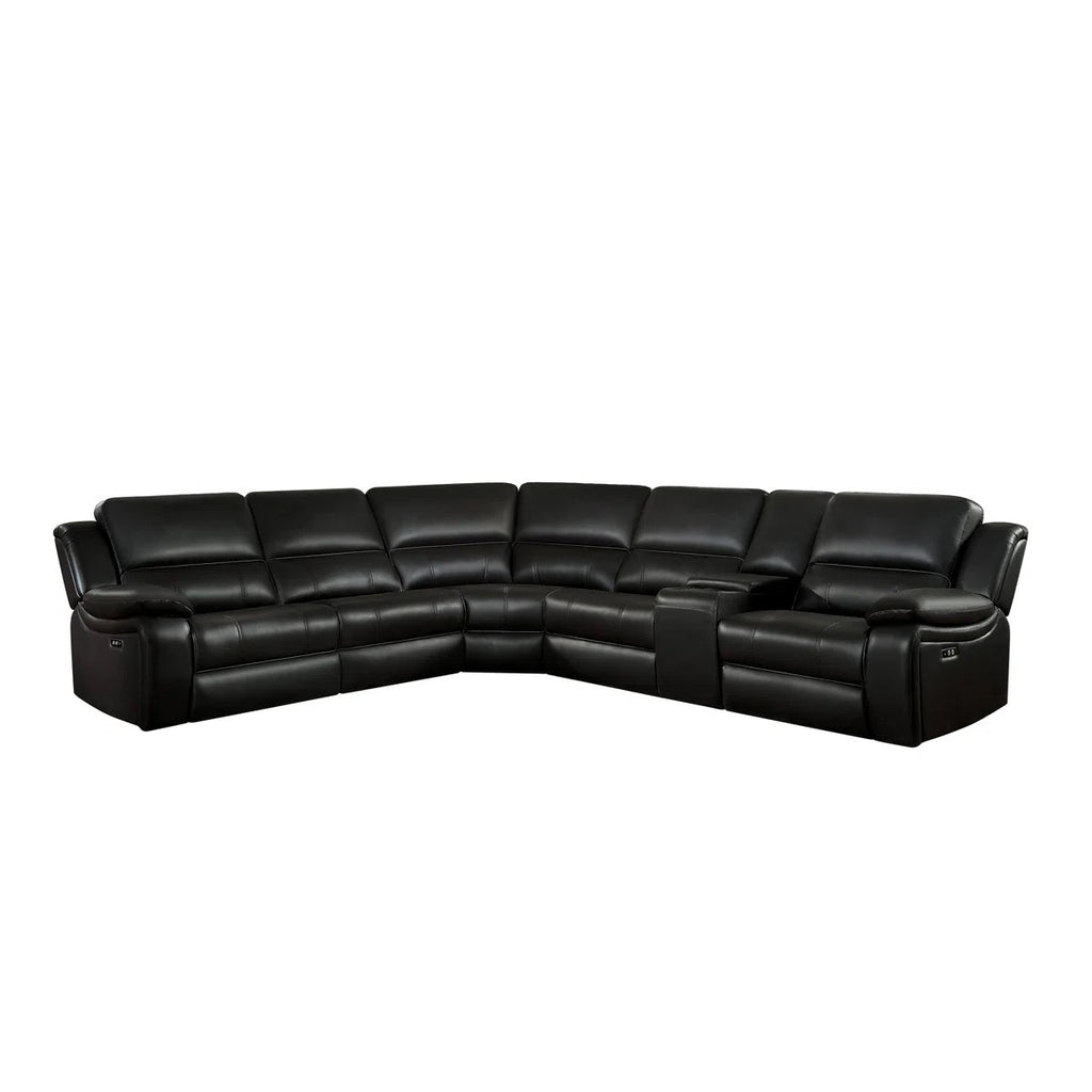 Latitude Run Jeanna 135.5" Modern & Contemporary 6-Piece Modular Power Reclining Sectional Sofa - USB Charging - Front