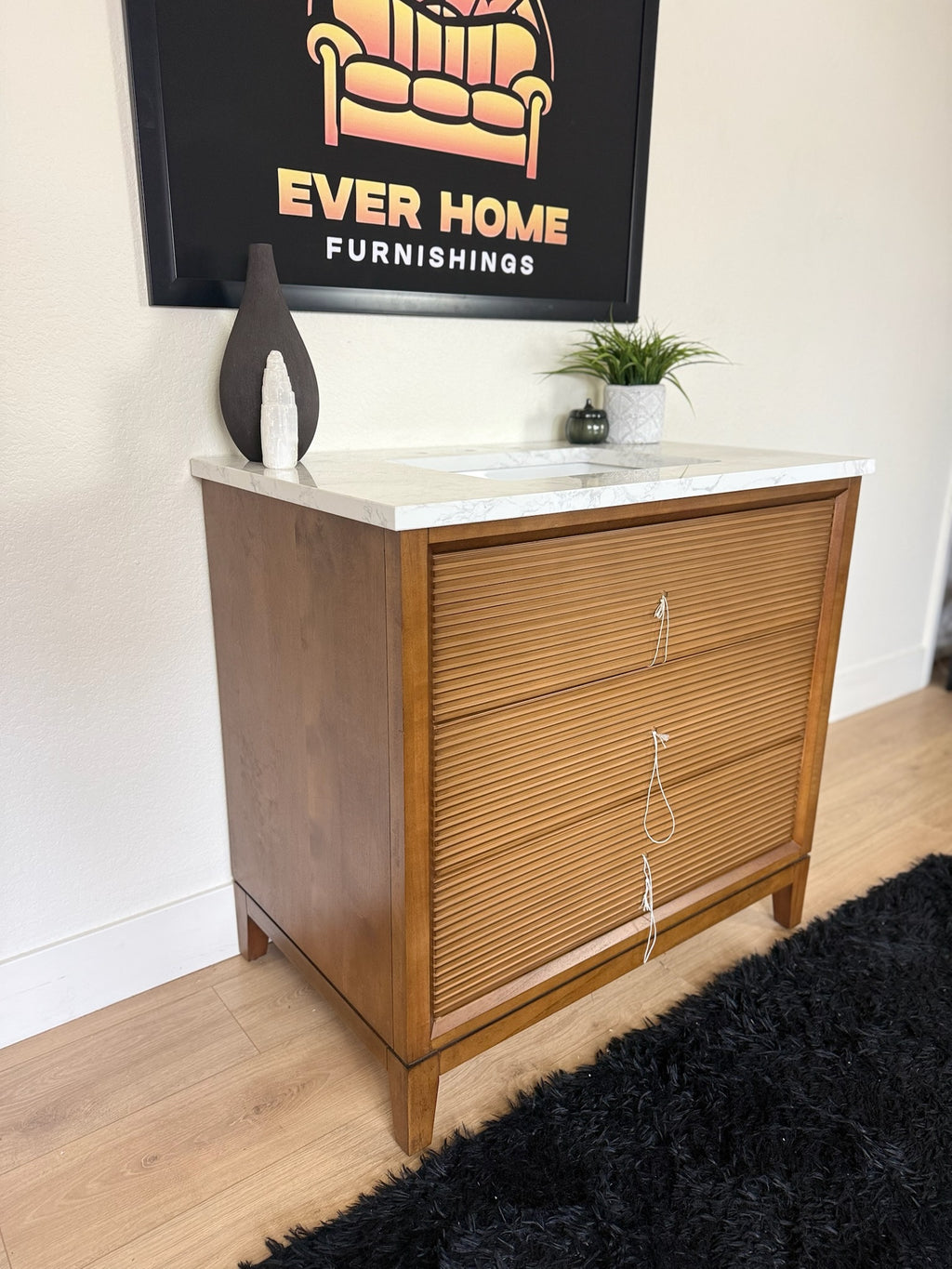 36 Single Bathroom Vanity with Engineered Marble Top