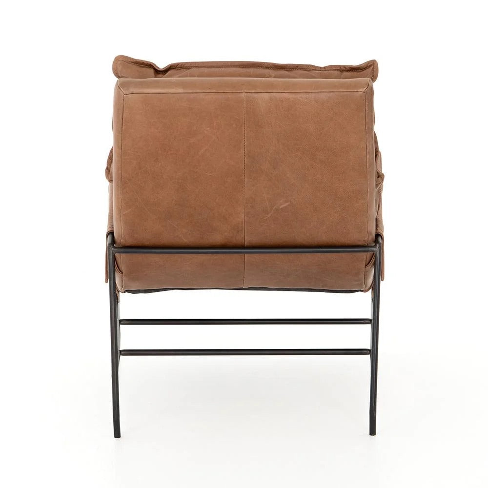 Four Hands Taryn Genuine Leather Lounge Chair - Modern w/ Comfort Back