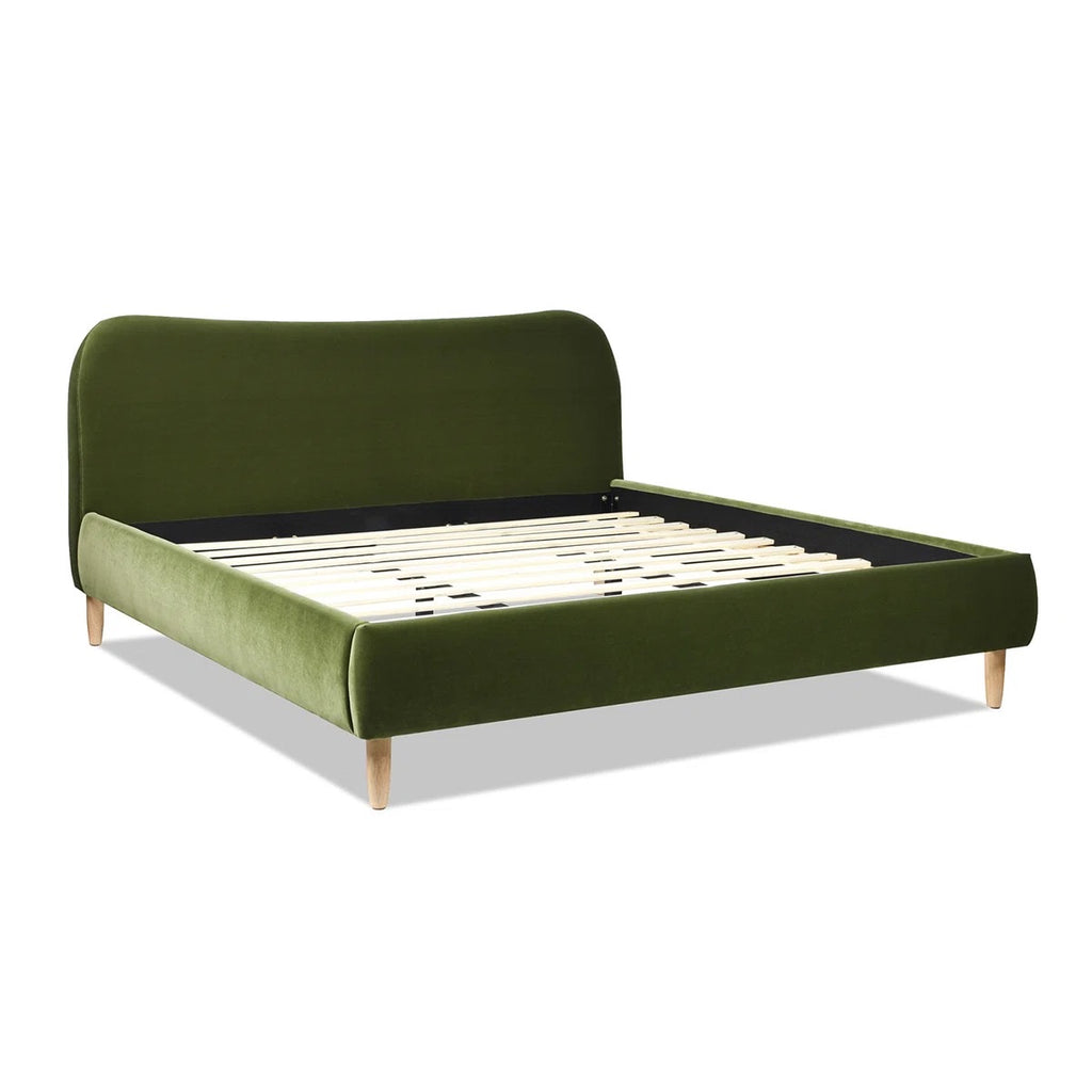 Latitude Run Derte Upholstered Sleigh Bed Left Side