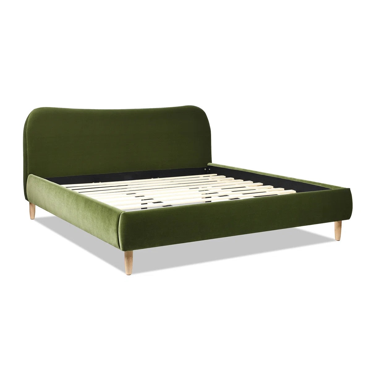 Latitude Run Derte Upholstered Sleigh Bed Left Side