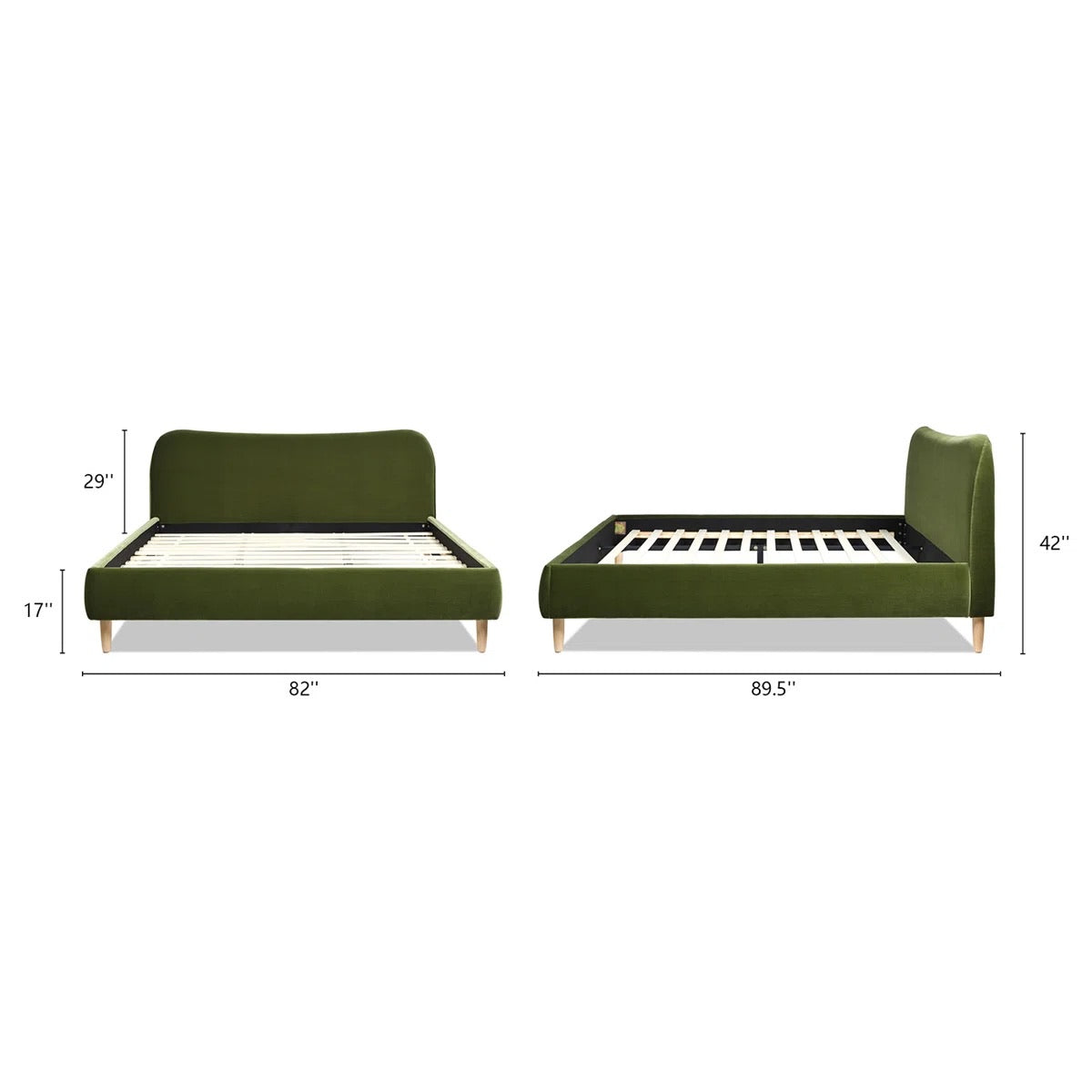 Latitude Run Derte Upholstered Sleigh Bed Dimensions