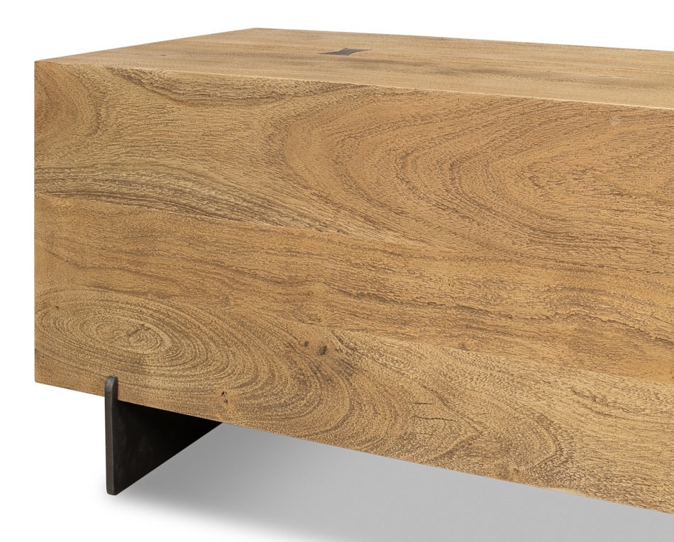 SARREID LTD - Stuben Bench - Coffee Table Left Side Front