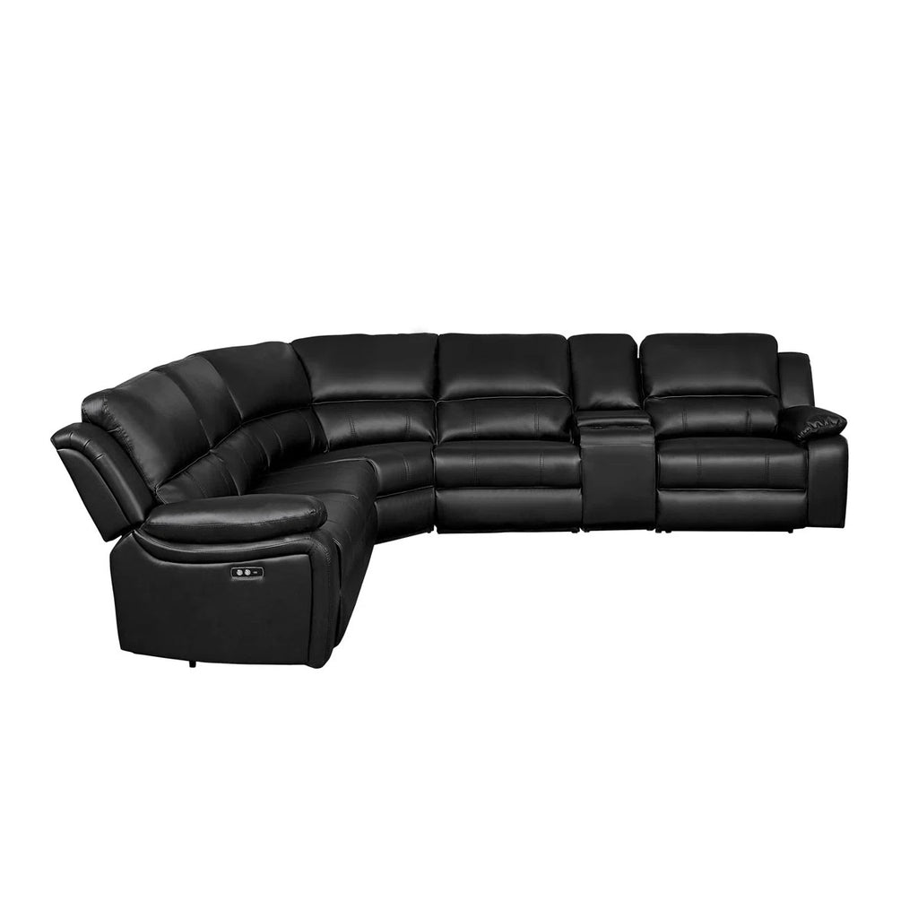 Latitude Run Jeanna 135.5" Modern & Contemporary 6-Piece Modular Power Reclining Sectional Sofa - USB Charging - Side