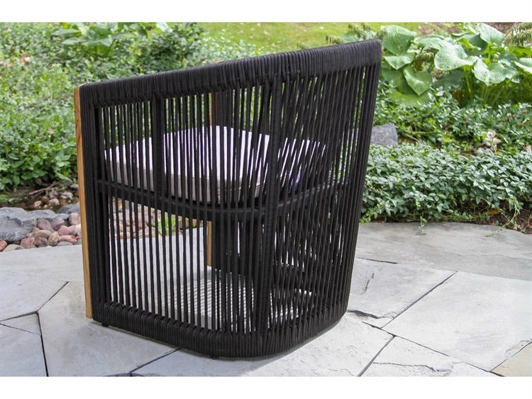 Luxe Decor - Teak & Black Rope Dining Chair Set By Outdoor Interiors Back