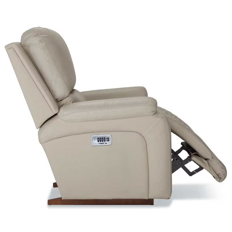 La-Z-Boy Greyson Leather Match Power Rocking Recliner with Power Headrest and Lumbar  Left Side Reclined